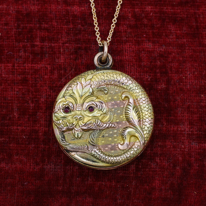 c1880 Rare Bearded Koi Locket