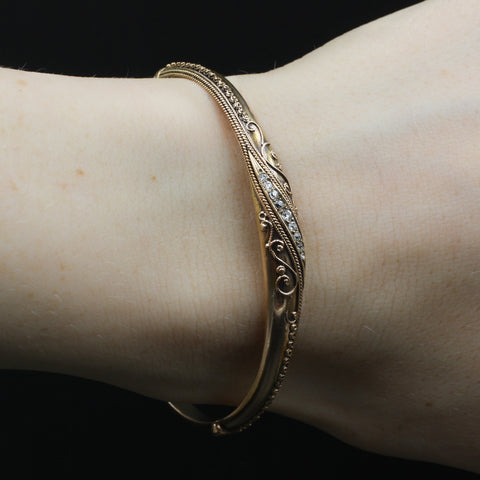 English Rose Gold Bangle, 1887