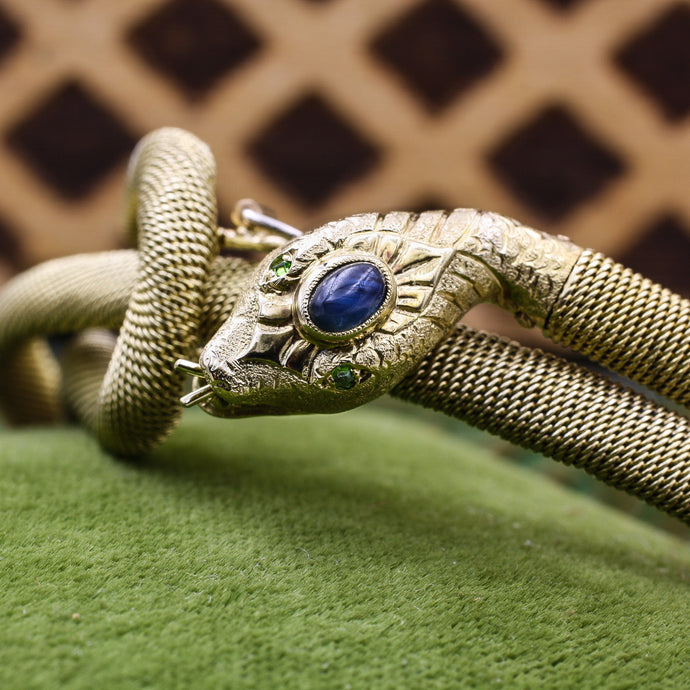 c1900-30 14k Continental Snake Bracelet