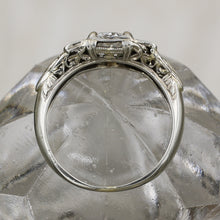 1920s 18k .90ct Transitional Cut Diamond Deco Ring