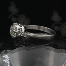 1.55 Carat Old Mine Diamond and Channel Shoulders Ring