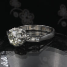 1.55 Carat Old Mine Diamond and Channel Shoulders Ring
