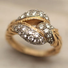 1930s-50s 18K & Platinum & Diamond Snake Ring