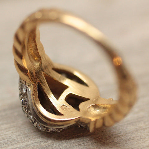 1930s-50s 18K & Platinum & Diamond Snake Ring