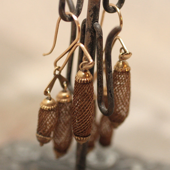Victorian Hair-work Earrings