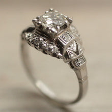 Circa 1920 Handmade Platinum & Transitional-Cut Diamond Ring