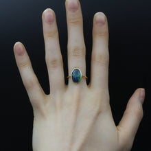 Three Carat Flat Black Opal Ring
