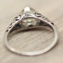 Circa 1920 1.05ct diamond & synthetic sapphire ring