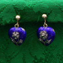 Victorian Enamel Memorial Heart Earrings