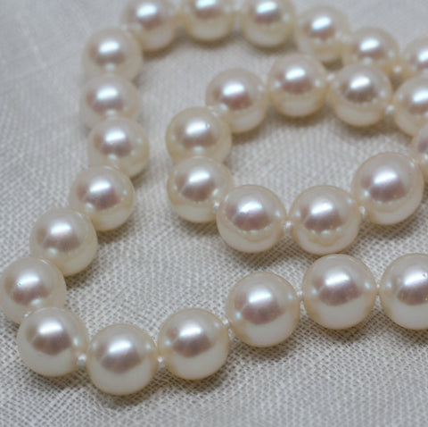 Circa 1950 Pearls with Diamond Clasp