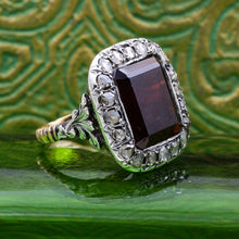 c1850 Garnet and Rose Cut Diamond Ring