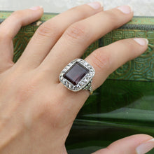 c1850 Garnet and Rose Cut Diamond Ring