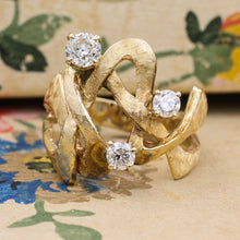 1960s-70s Abstract Unraveled Diamond Ring