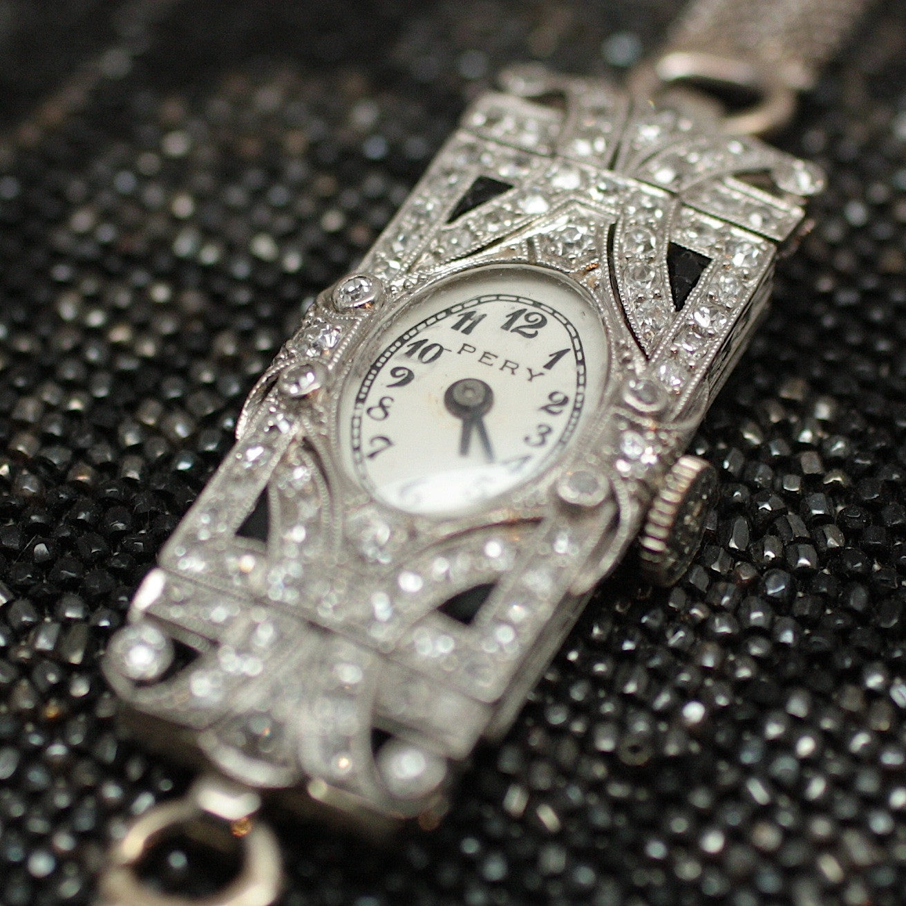 Spectacular Art Deco Platinum & Diamond Ladies Watch