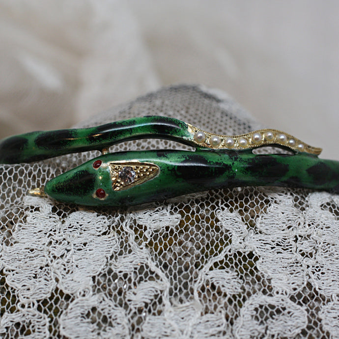 c1960 Enamel Snake Bangle