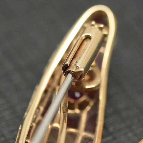 Circa 1950 18K Plique-a-jour Dragonfly Brooch