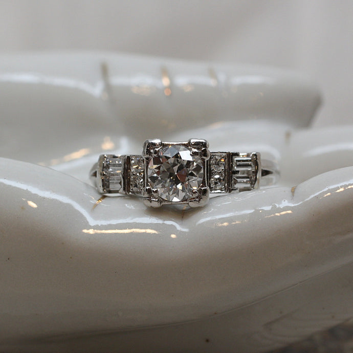 1940s Platinum and Diamond Ring