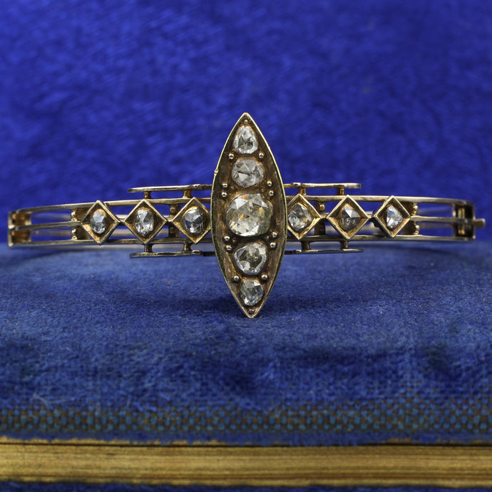 Georgian Rose Cut Diamond Navette Bangle