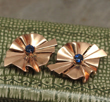 Circa 1940 14K rose gold & Sapphire Earrings