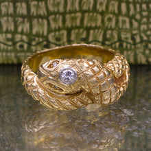 Carved Gold Snake Ring c1930