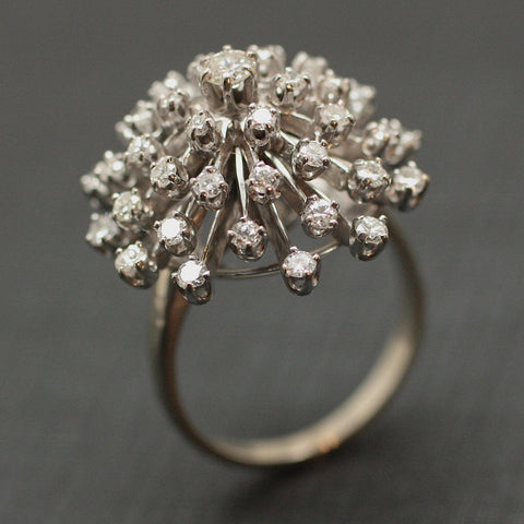 Circa 1950 14K Diamond Cocktail Ring