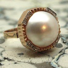 Circa 1980 Mabe pearl & Diamond Ring