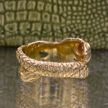 Carved Gold Snake Ring c1930