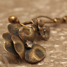 Art Nouveau Gold & Diamond Flower Brooch