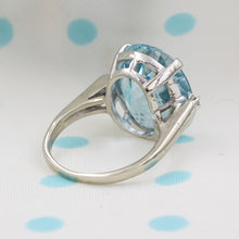 Midcentury 20 Carat Aquamarine Ring