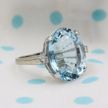 Midcentury 20 Carat Aquamarine Ring