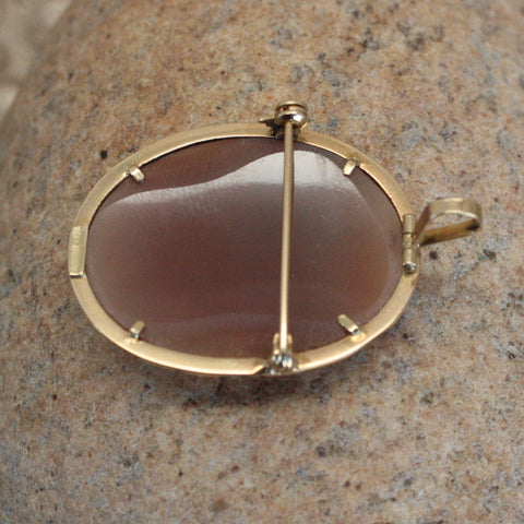 Circa 1950 18K Flower Cameo