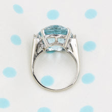 Midcentury 20 Carat Aquamarine Ring