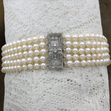 Edwardian Diamond Clasp Pearl Choker Necklace