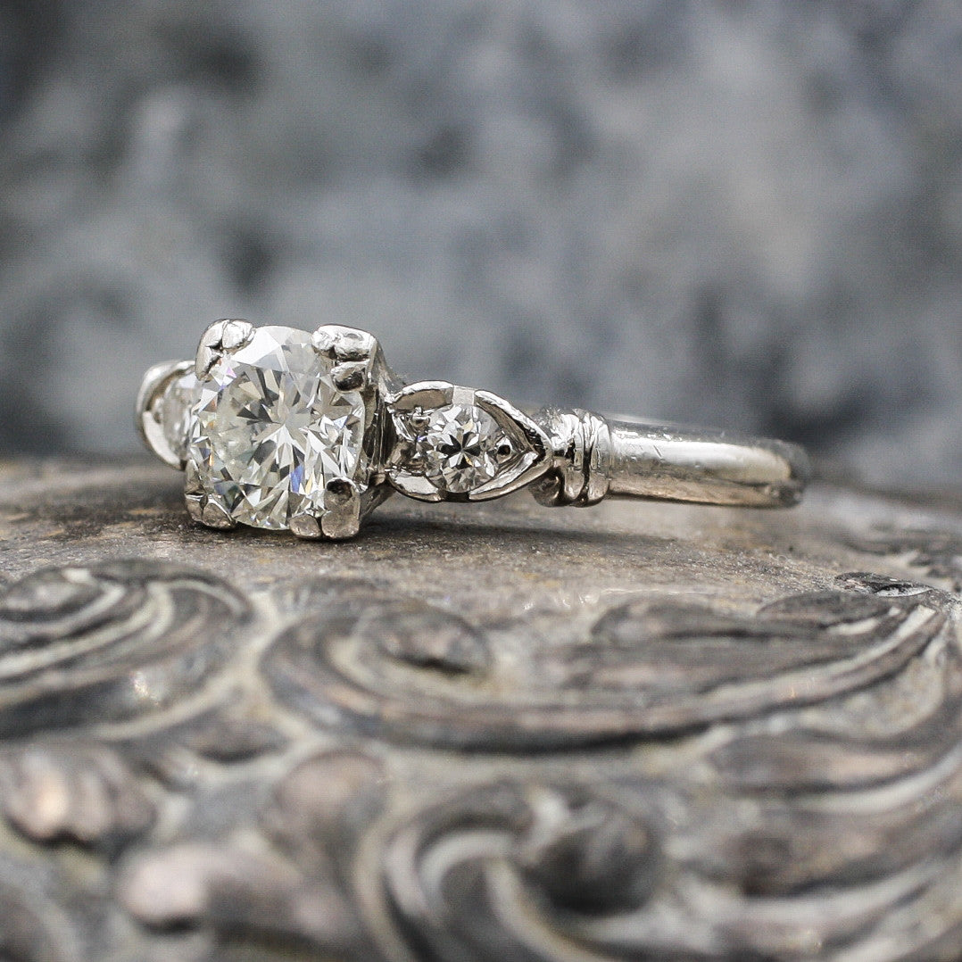 Vintage Retro 1940's .41ct t.w. Jabel Barth Diamond Engagement Ring Bridal  Wedding Set Band 18k White Gold | Antique Vintage Estate Jewelry | Jewelry  Finds