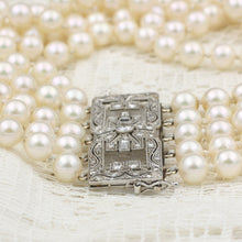 Edwardian Diamond Clasp Pearl Choker Necklace