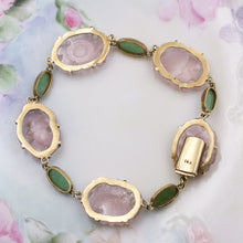 Rose Quartz and Jade Bracelet c1930