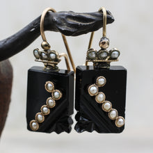 Victorian Onyx and Pearl Earrings