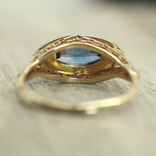 14K Sapphire Filagree Ring