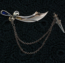 1941-46 Sterling Scimitar and Dagger Chatelaine Brooch