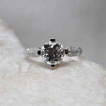1970's Handmade Platinum Christian Bauer Diamond Ring