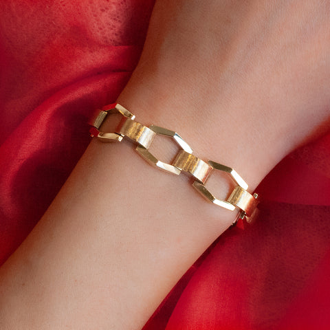 Hexagonal Link Bracelet c1980