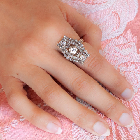 Old European Diamond Dinner Ring c1900