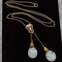 c1930 Horace Welch Floating Opal Lariat Necklace