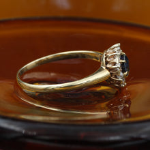 c1880 Burmese Sapphire and Old Mine Diamond Halo Ring