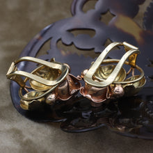 Gold Rose Earrings c1930
