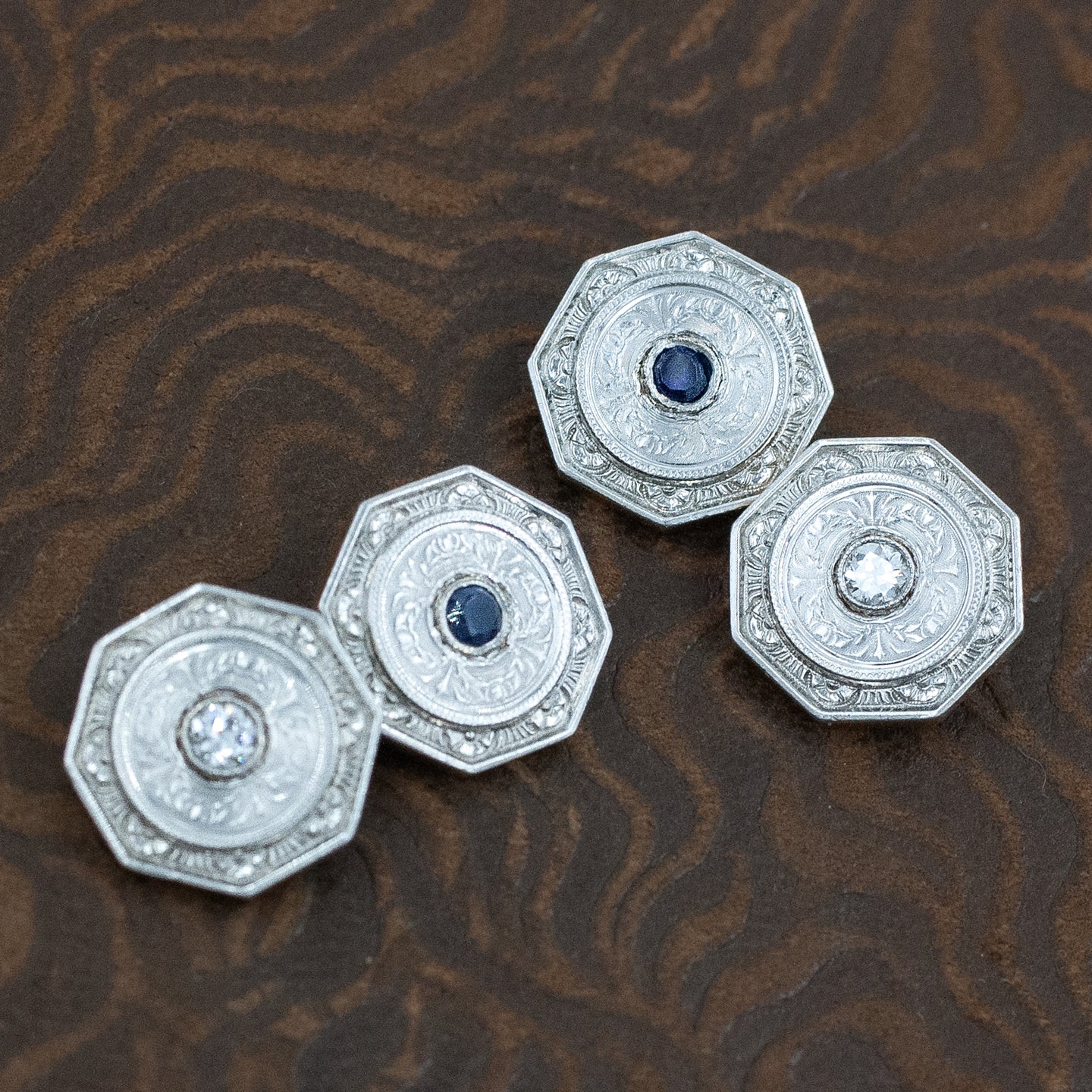 Sapphire and Diamond Cufflinks c1910