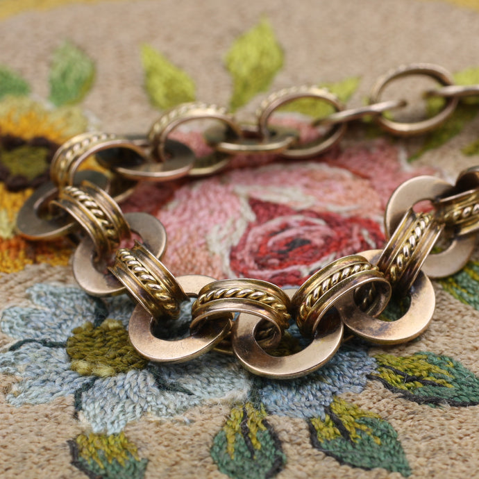 Retro Embellished Cable Link Bracelet c1940