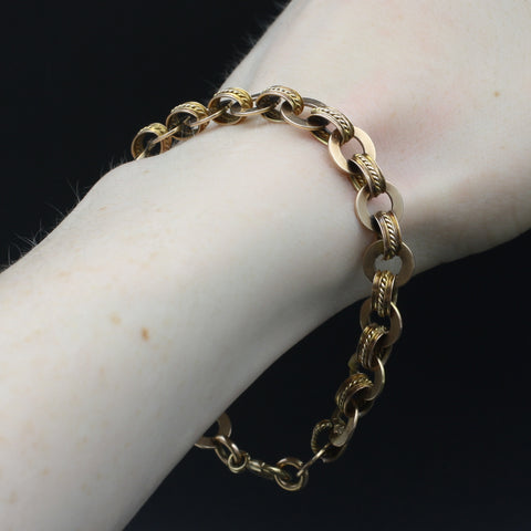 Retro Embellished Cable Link Bracelet c1940