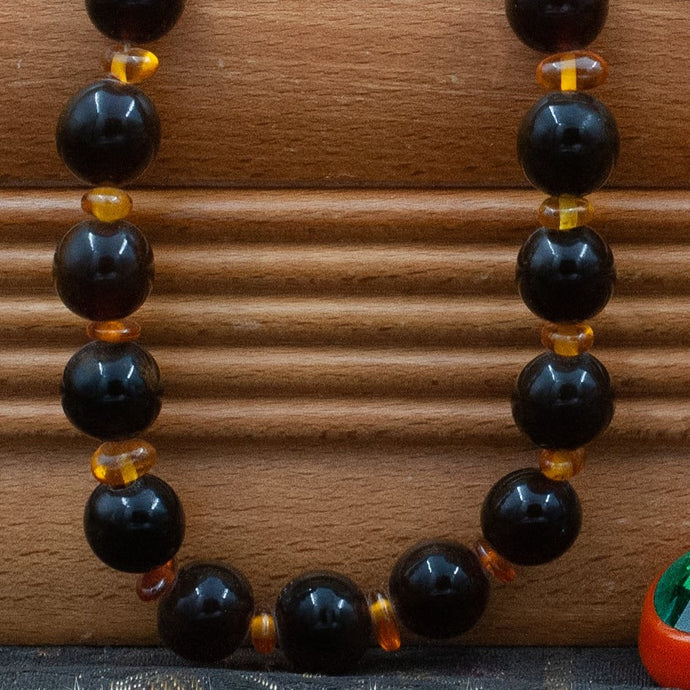 Bakelite and Amber Bead Necklace c1930