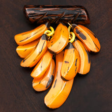 Bakelite Banana Bunch Brooch c1930